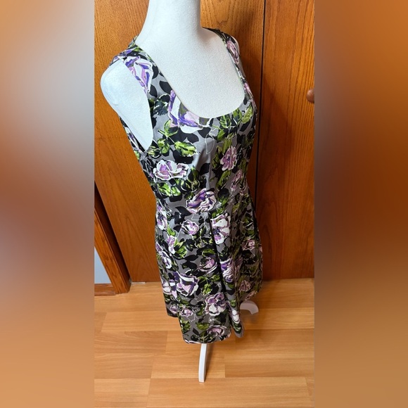 NWT Apt 9 Gray Floral Size 6 Fit And Flare Sleeveless Dress Belt Not Included - Picture 15 of 16